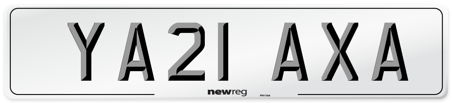 YA21 AXA Number Plate from New Reg